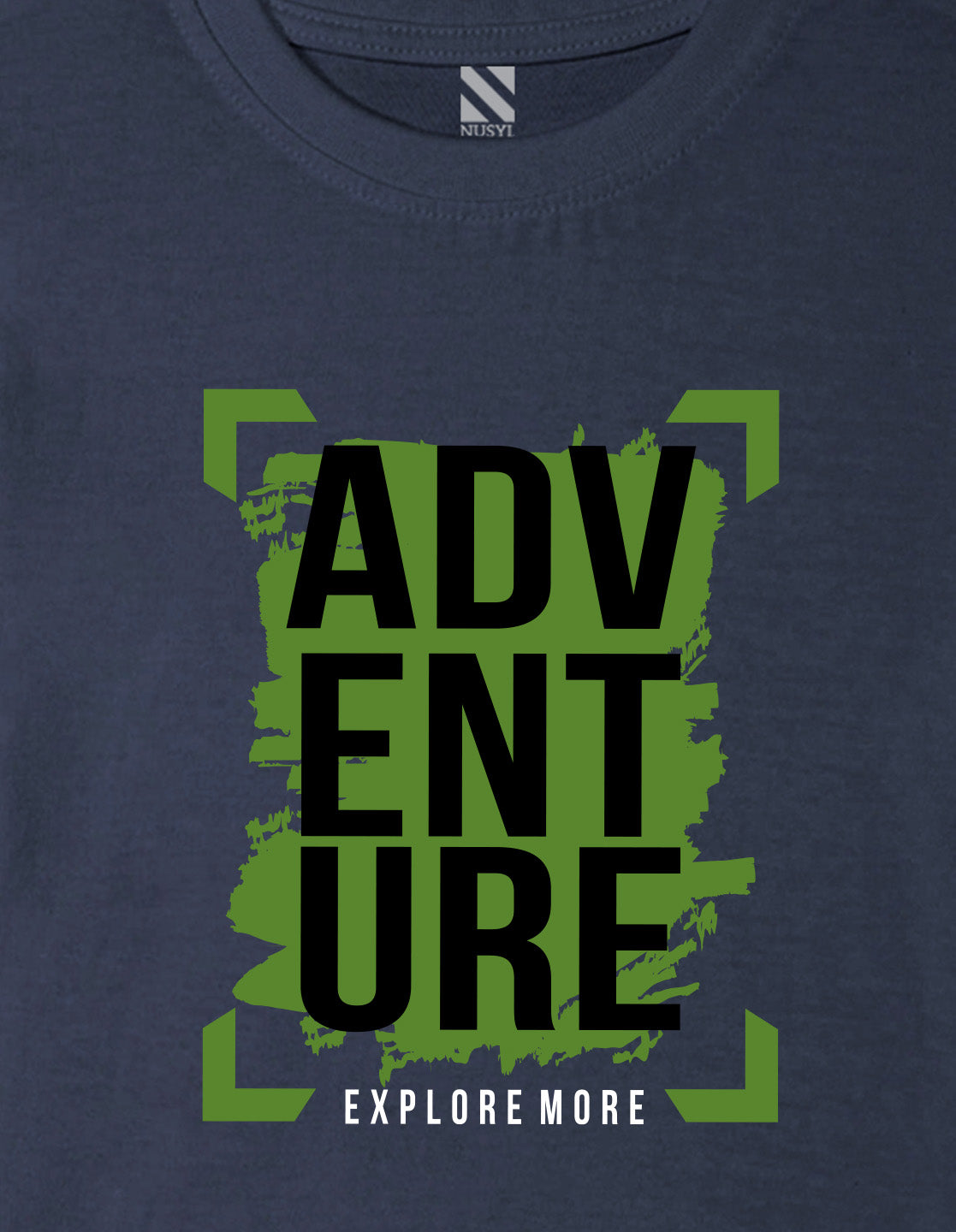 Nusyl Boys Navy Blue Adventure Text Printed Short sleeve Cotton Blend Oversized T-shirts