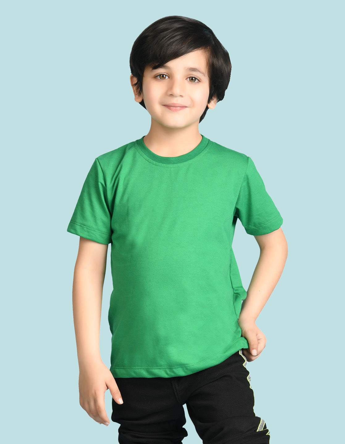 Nusyl Boys Green Your Life is Awesome Text Printed Short sleeve Cotton Blend Oversized T-shirts