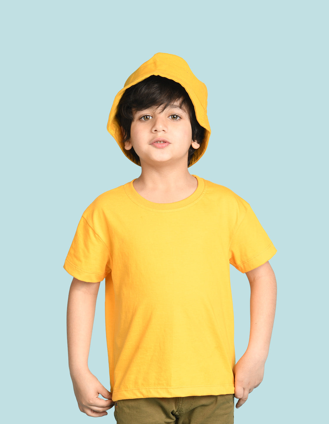 Nusyl Boys Yellow Your Life is Awesome Text Printed Short sleeve Cotton Blend Oversized T-shirts