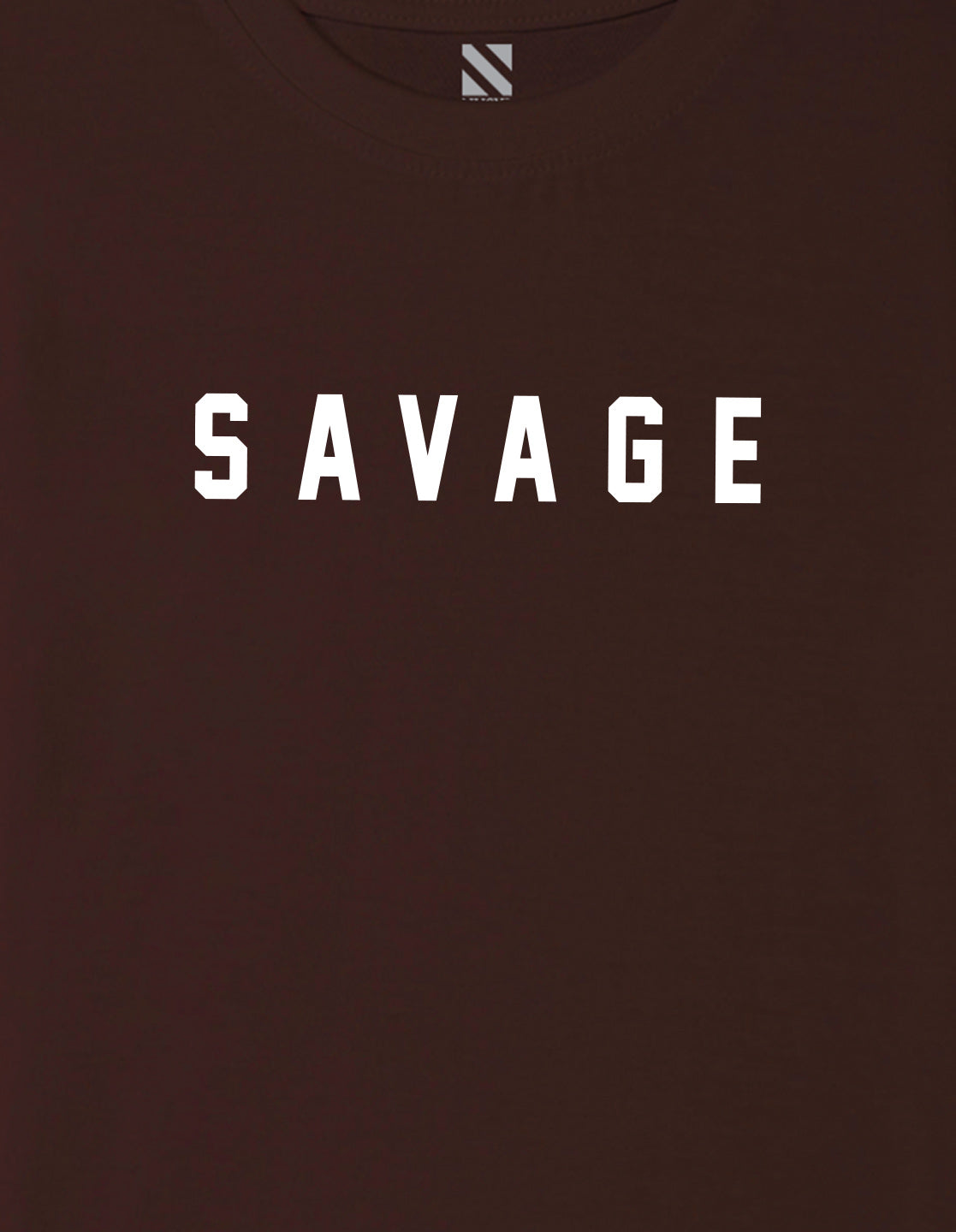Nusyl Boys Brown Savage Text Printed Short sleeve Cotton Blend Oversized T-shirts
