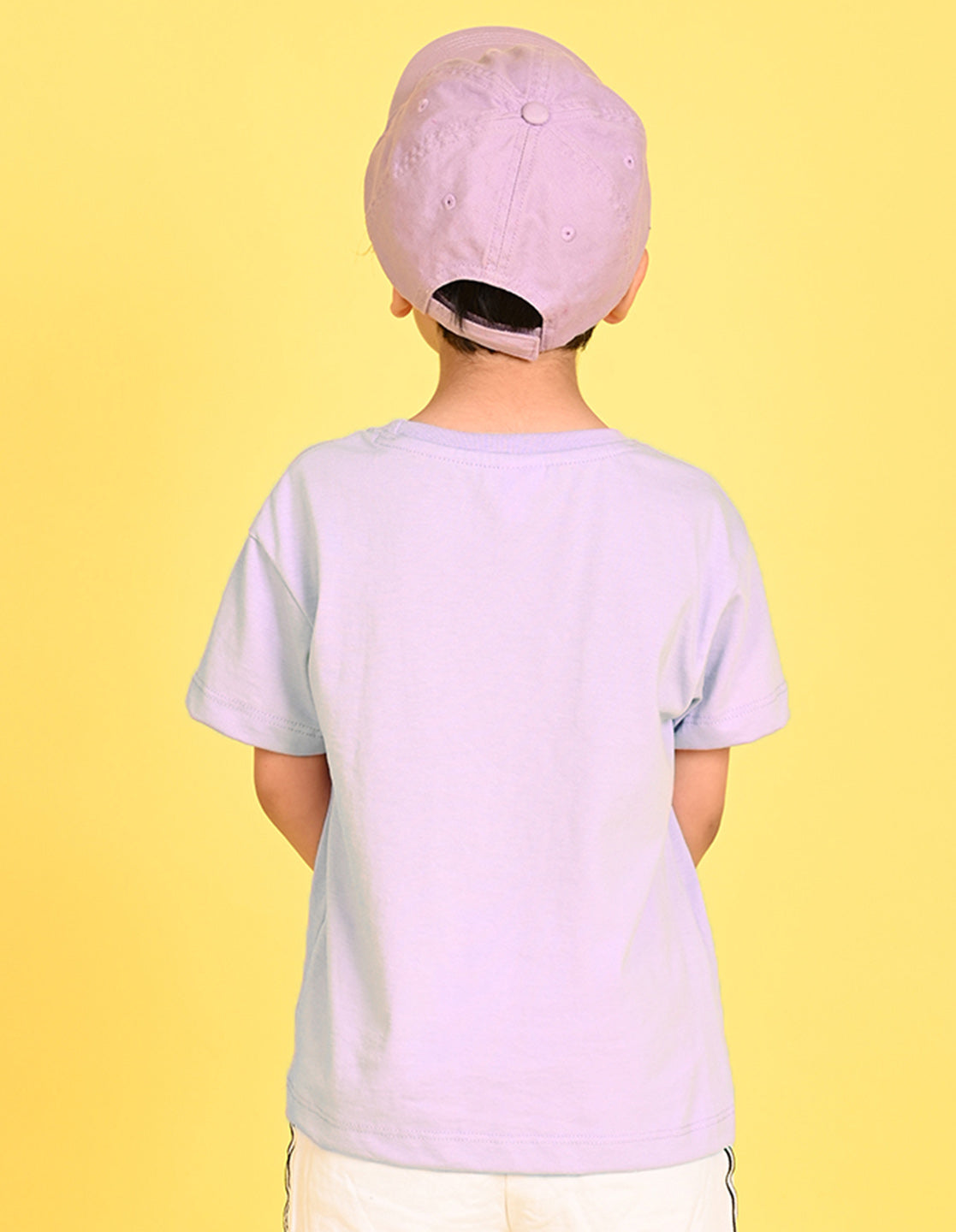 Nusyl Boys Lilac Slipe Text Printed Short sleeve Cotton Blend Oversized T-shirts