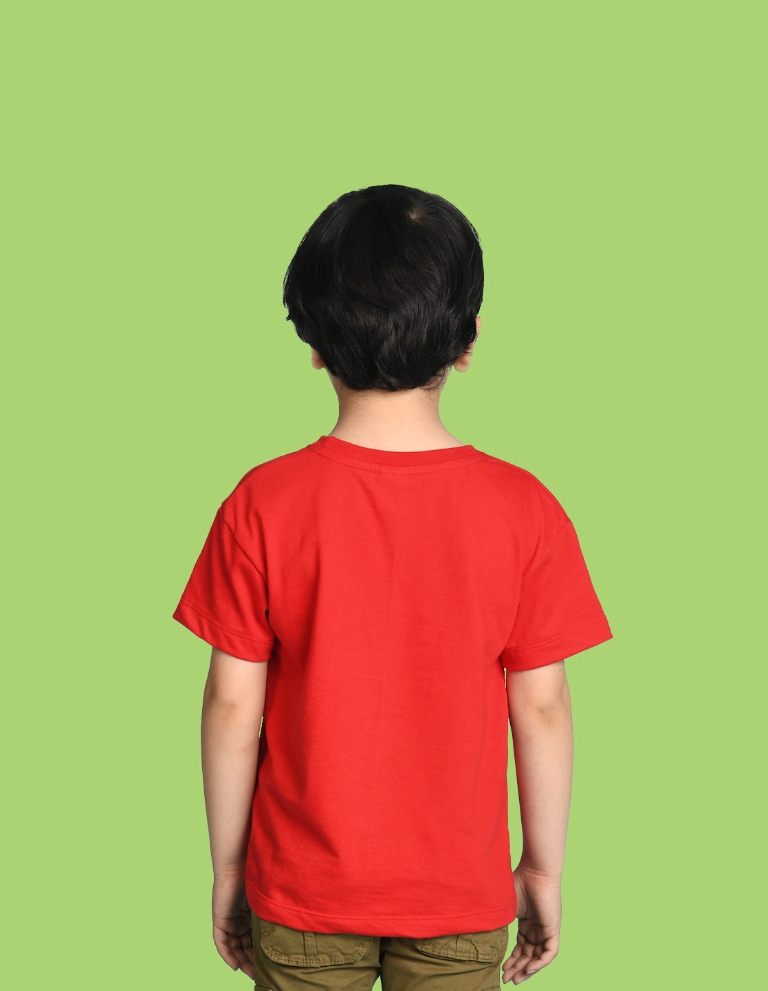Nusyl Boys Red Slipe Text Printed Short sleeve Cotton Blend Oversized T-shirts