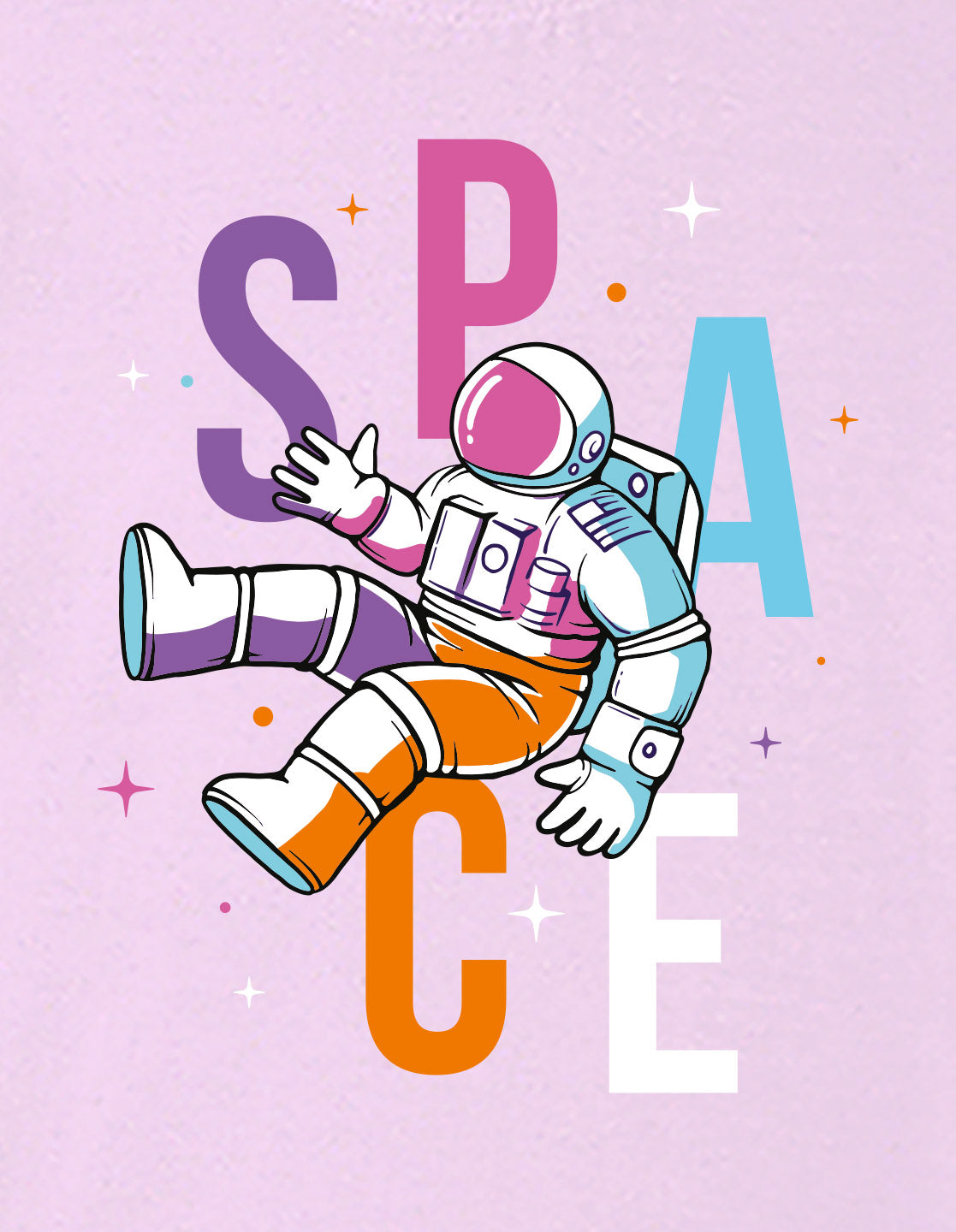 Nusyl Boys Lilac Space Text Printed Short Sleeve Oversized T-Shirt