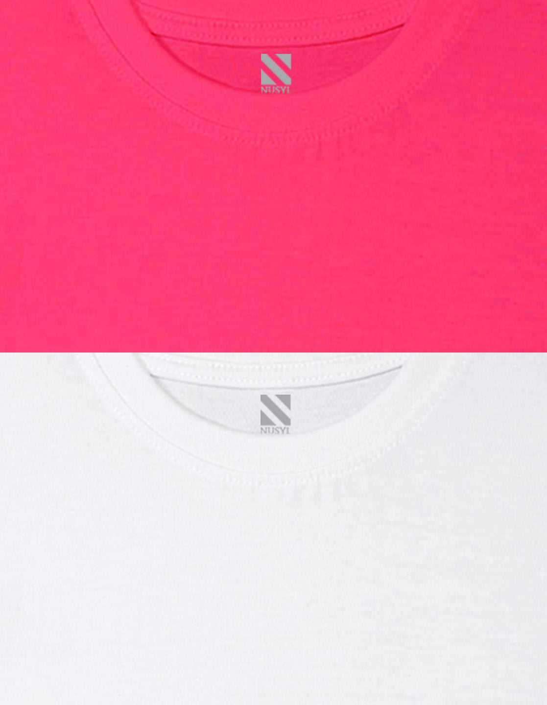 Nusyl Boys White & Hot Pink Solid Oversized T-Shirt - Pack of 2