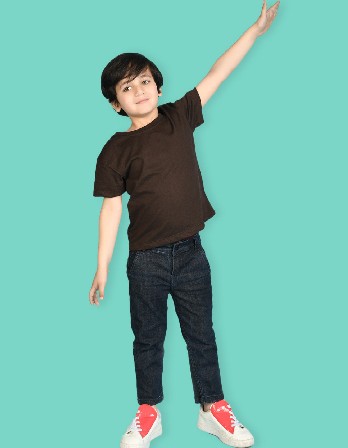 Nusyl Boys Beige & Brown Solid Oversized T-Shirt - Pack of 2