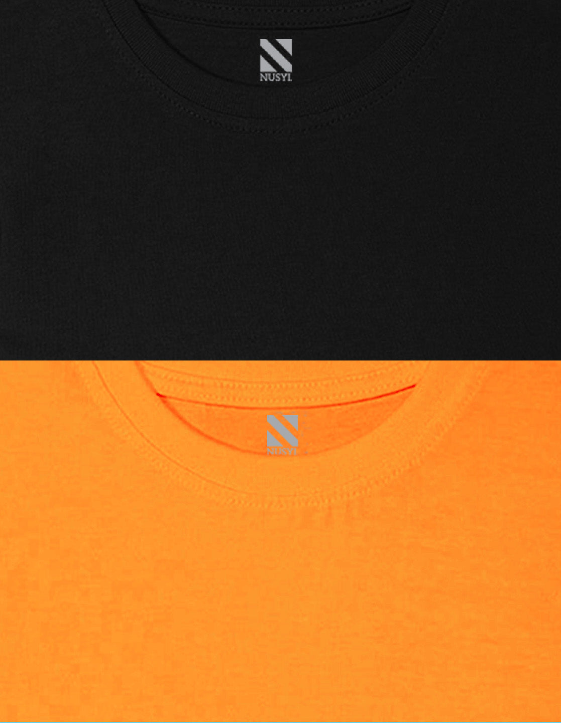 Nusyl Boys Orange & Black Solid Oversized T-Shirt - Pack of 2