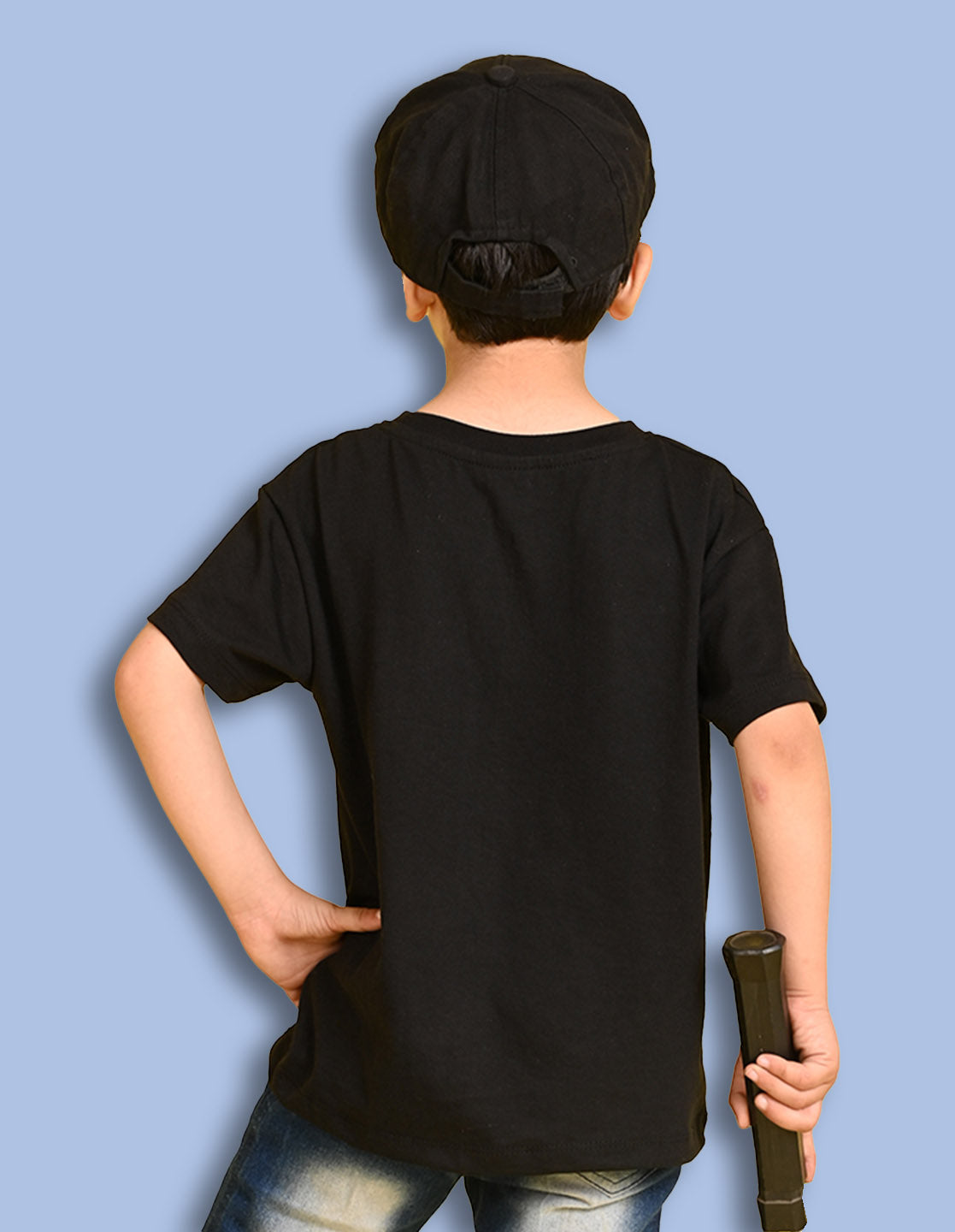 Nusyl Boys Black & White & Navy Blue Teddy Bear & Text Printed Oversized T-Shirt - Pack of 3