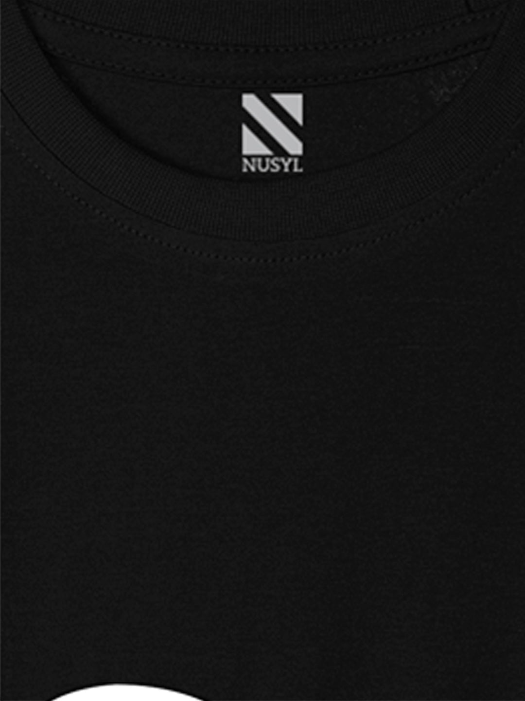 Nusyl Black Biowashed Cotton Full Sleeve T-shirt