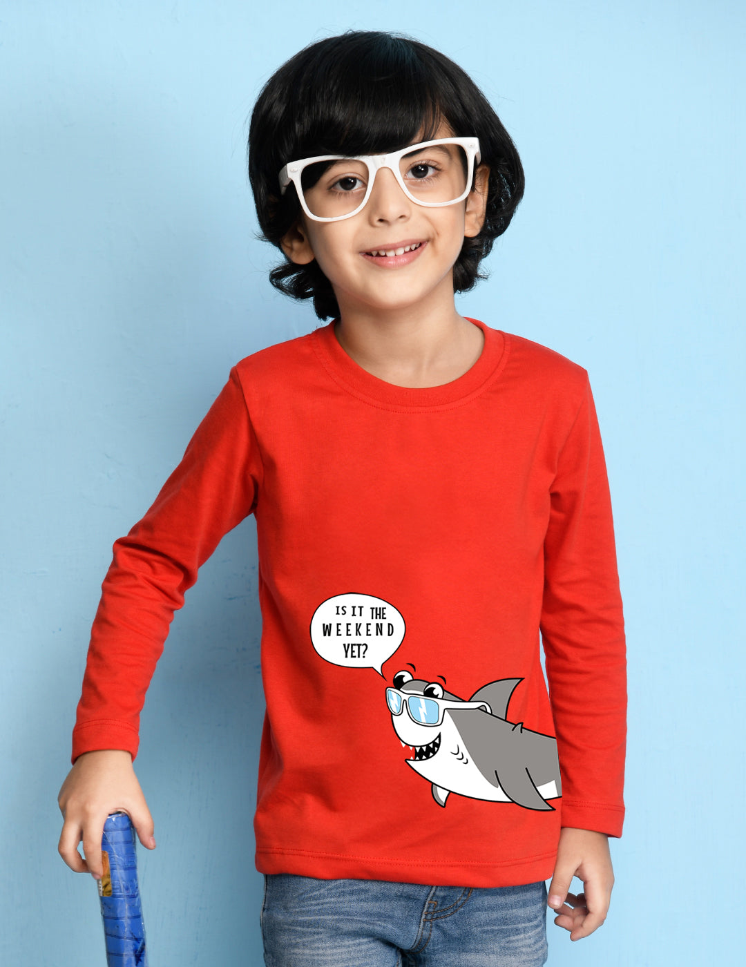 Nusyl Red Biowashed Cotton Full Sleeve T-shirt