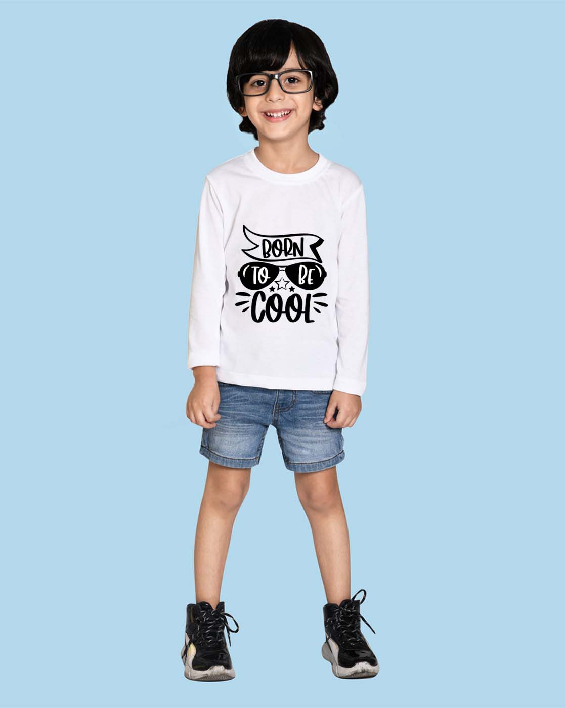 Nusyl Boys White Cool Graphic Printed Full sleeve T-Shirt