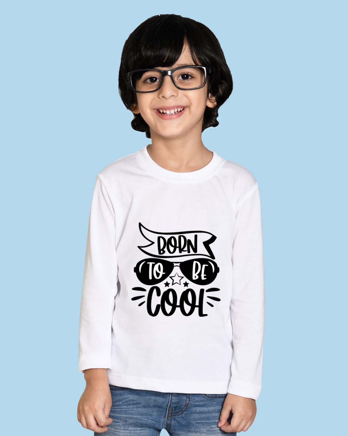 Nusyl Boys White Cool Graphic Printed Full sleeve T-Shirt