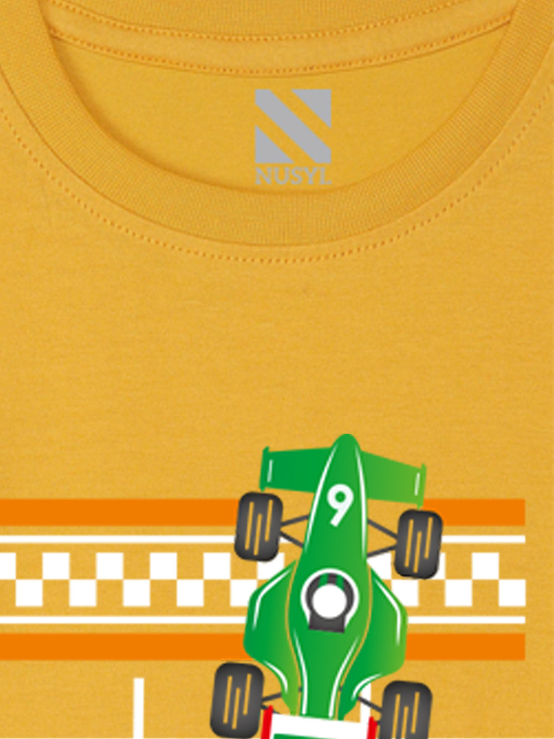 Nusyl Yellow Biowashed Cotton Full Sleeve T-shirt