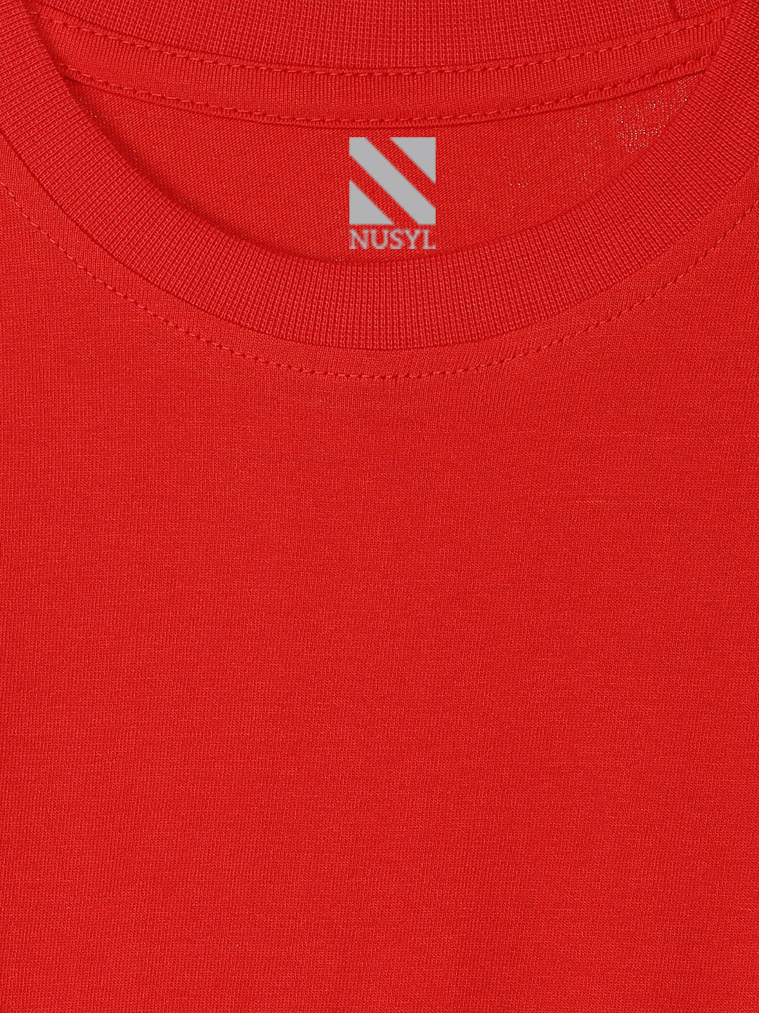 Nusyl Red Biowashed Cotton Full Sleeve T-shirt
