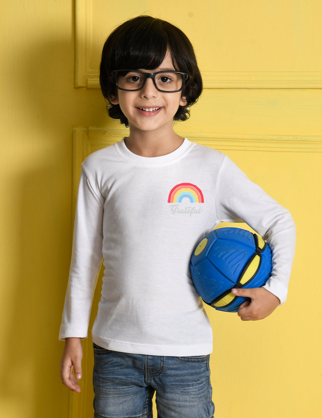 Nusyl White Biowashed Cotton Full Sleeve T-shirt