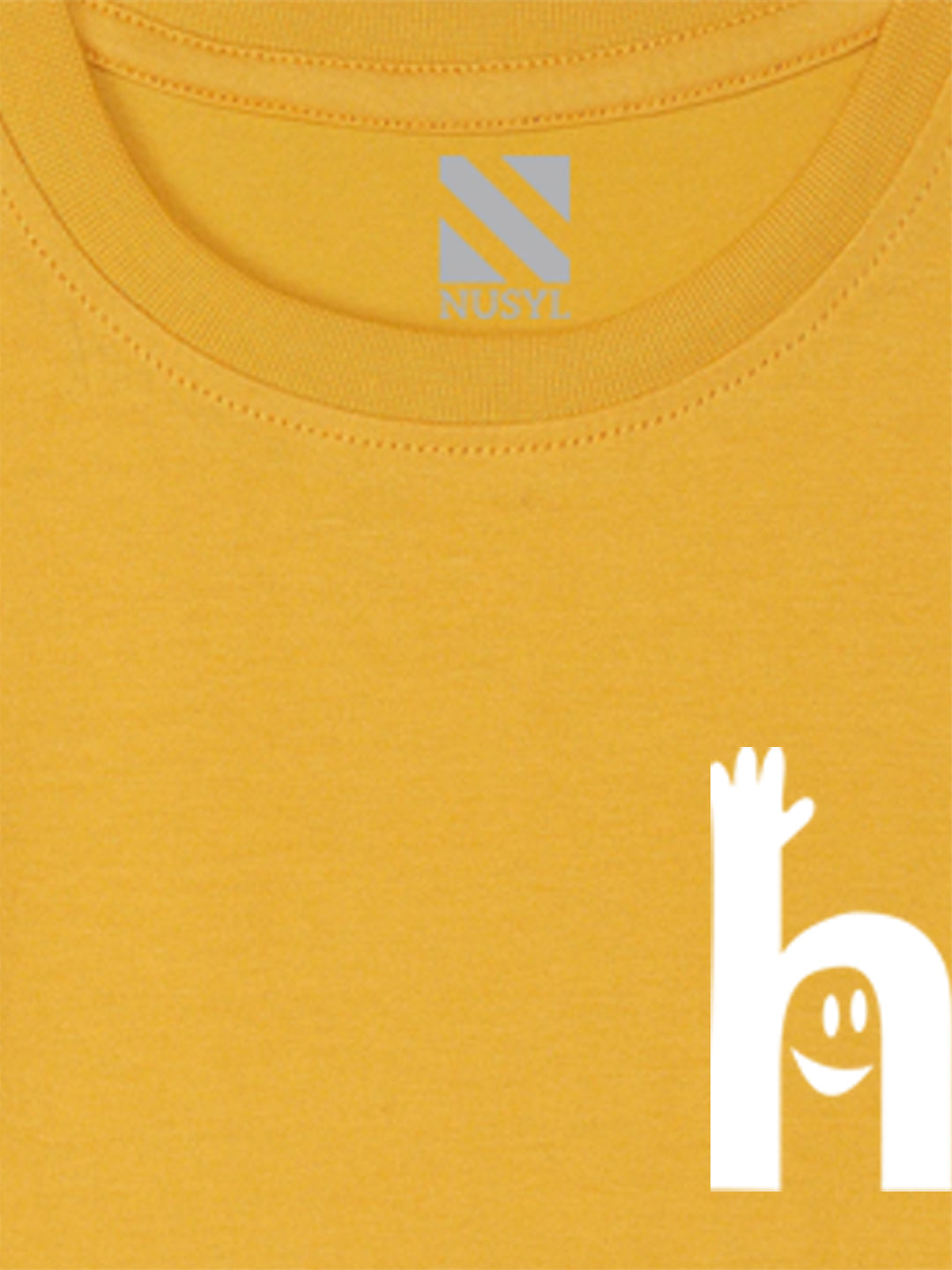 Nusyl Yellow Biowashed Cotton Full Sleeve T-shirt