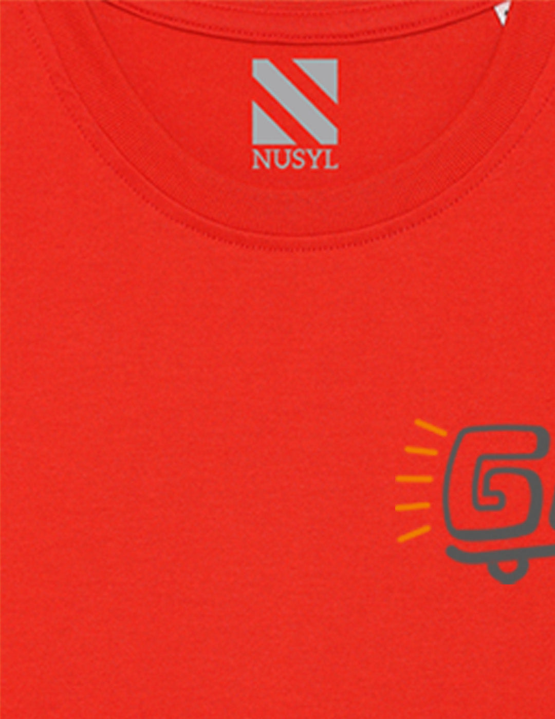 Nusyl Red Biowashed Cotton Full Sleeve T-shirt