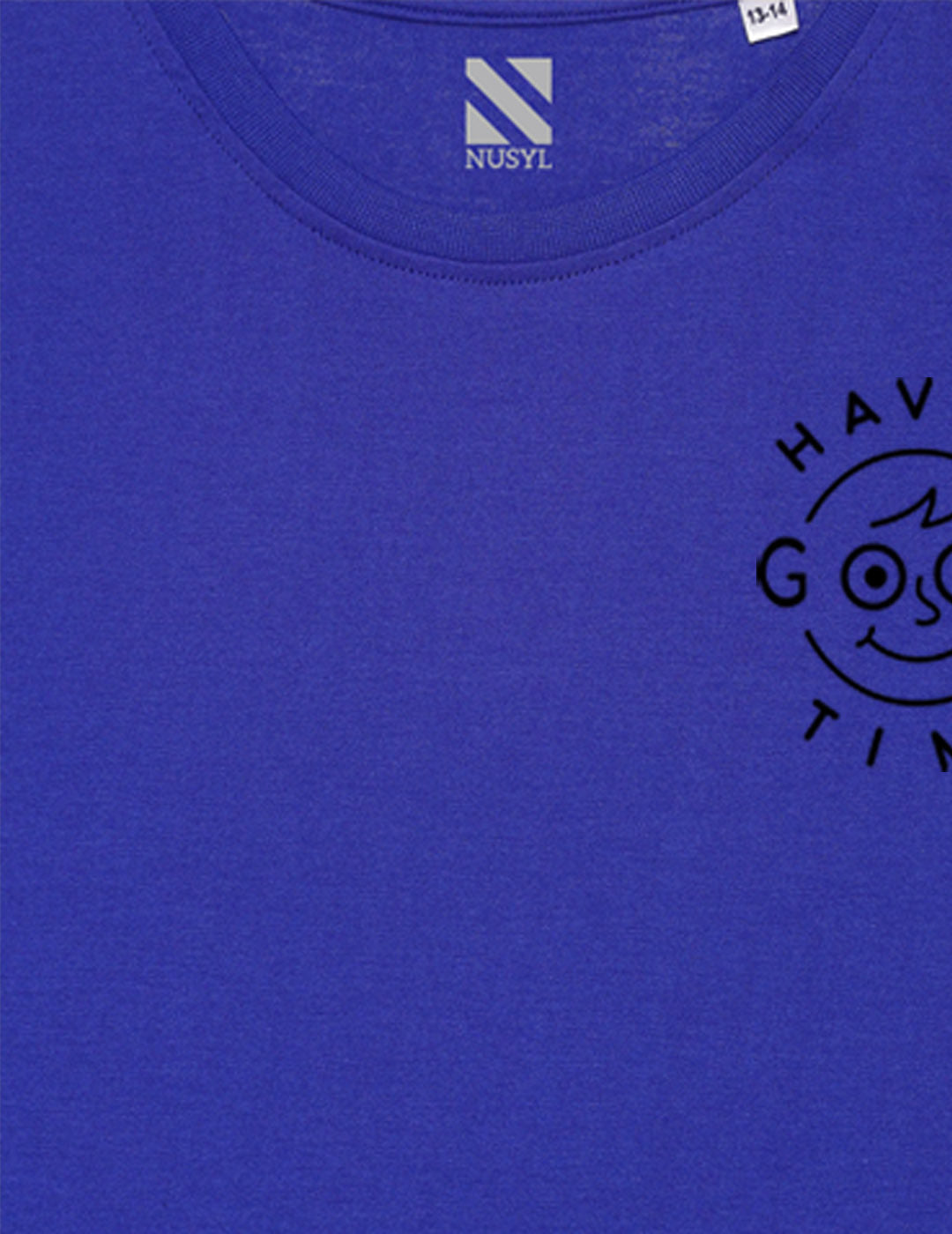 Nusyl Royal Blue Biowashed Cotton Full Sleeve T-shirt