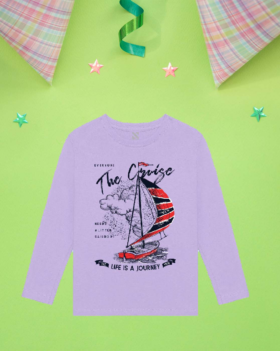 Nusyl Lilac Graphic Printed Boy's T-Shirt