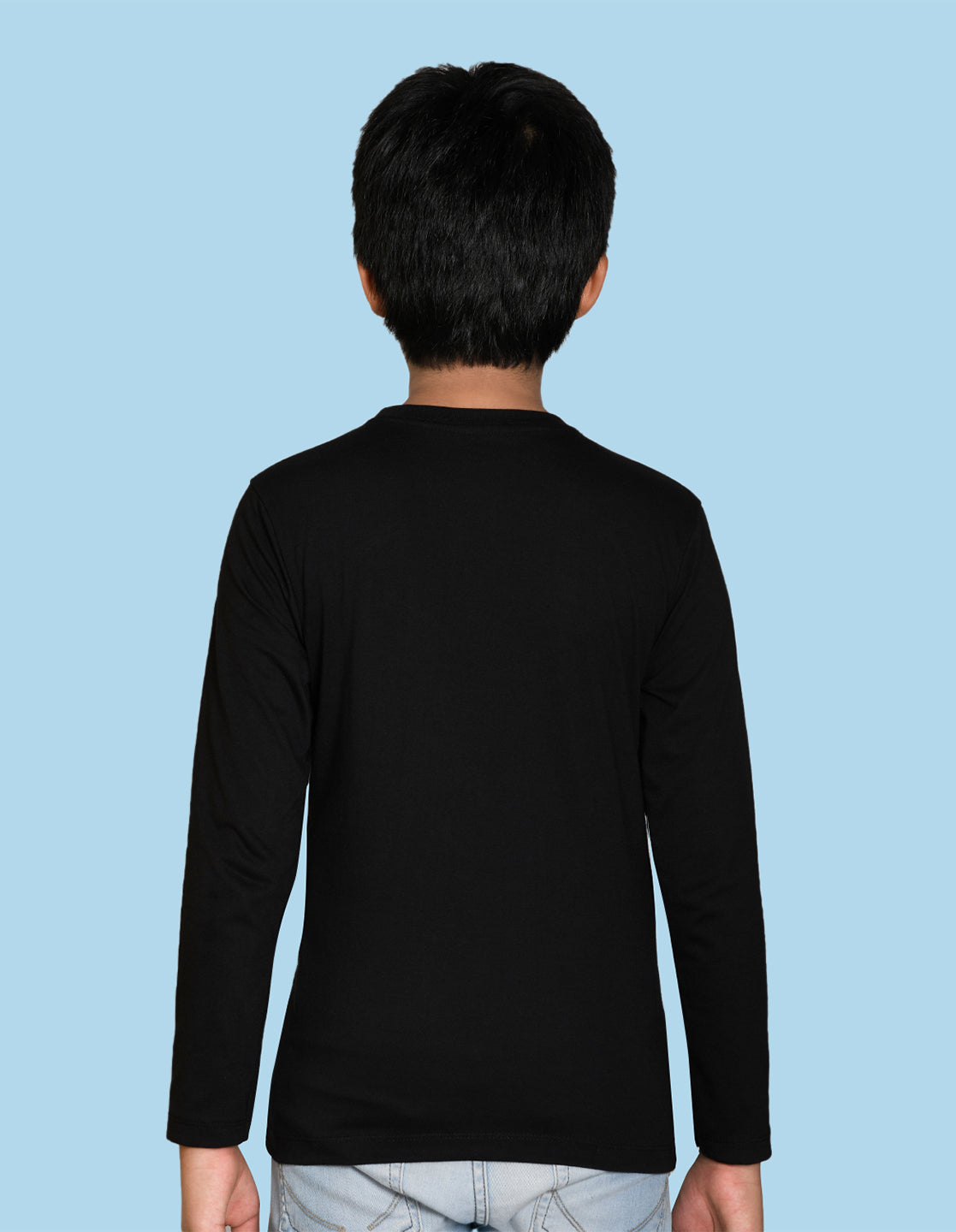 Nusyl Black Bike & Text Printed Full Sleeve Cotton T-Shirts for Boys