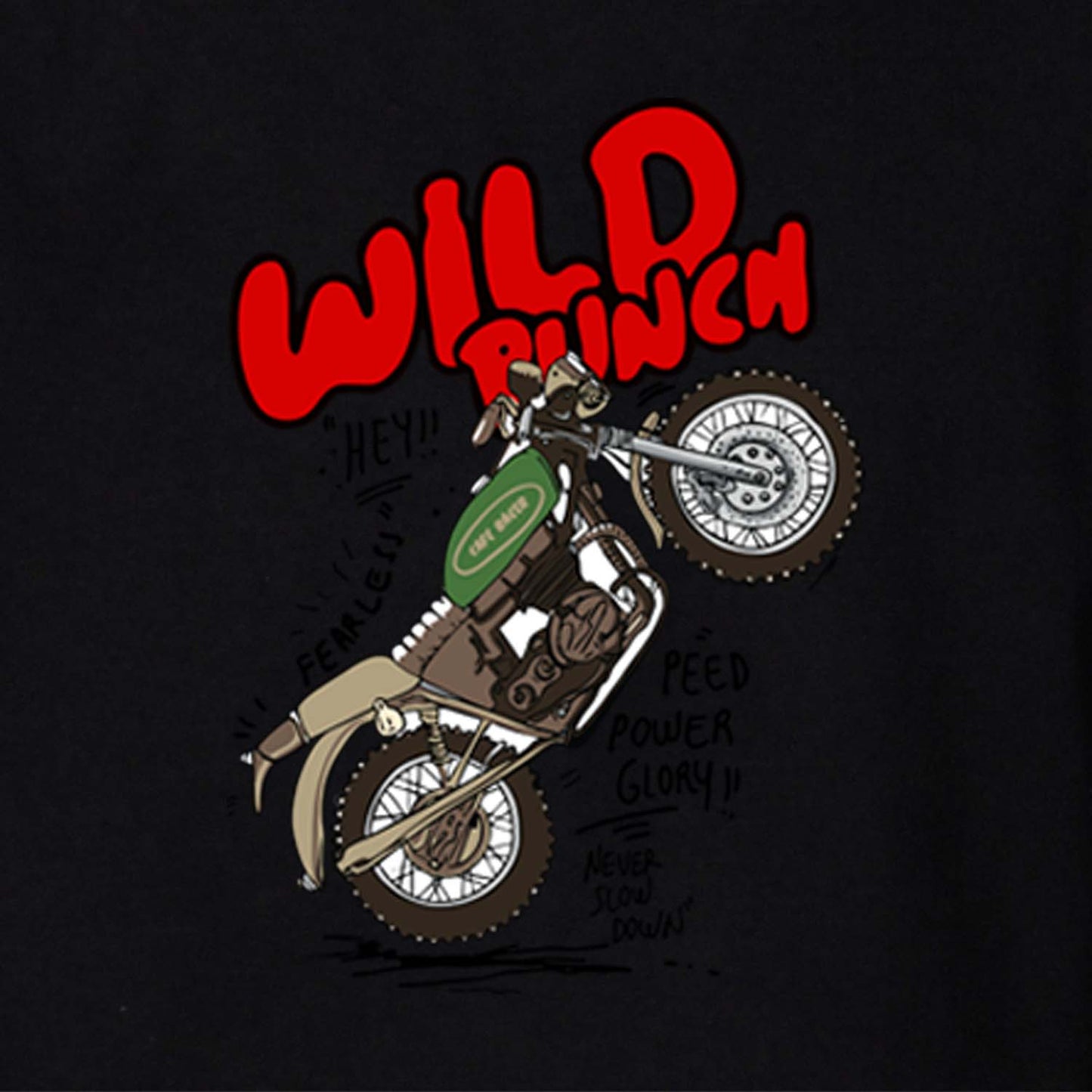 Nusyl Black Bike & Text Printed Full Sleeve Cotton T-Shirts for Boys