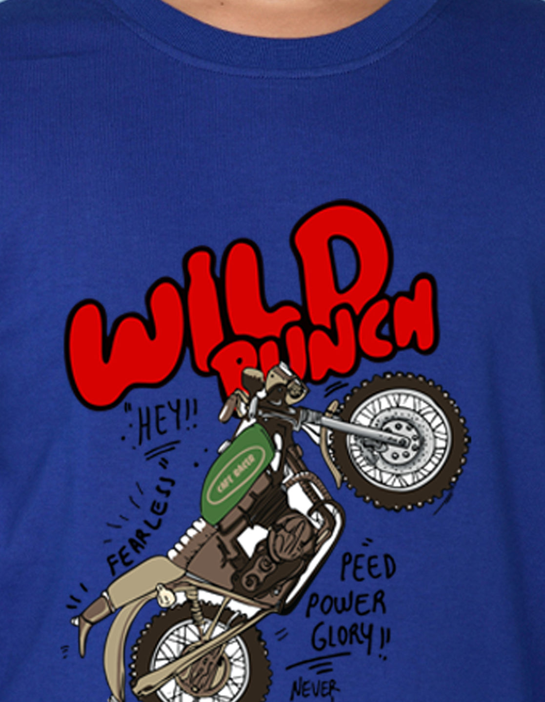 NUSYL Boy's Royal Blue Wild Punch Text Printed Regular Fit T-Shirt