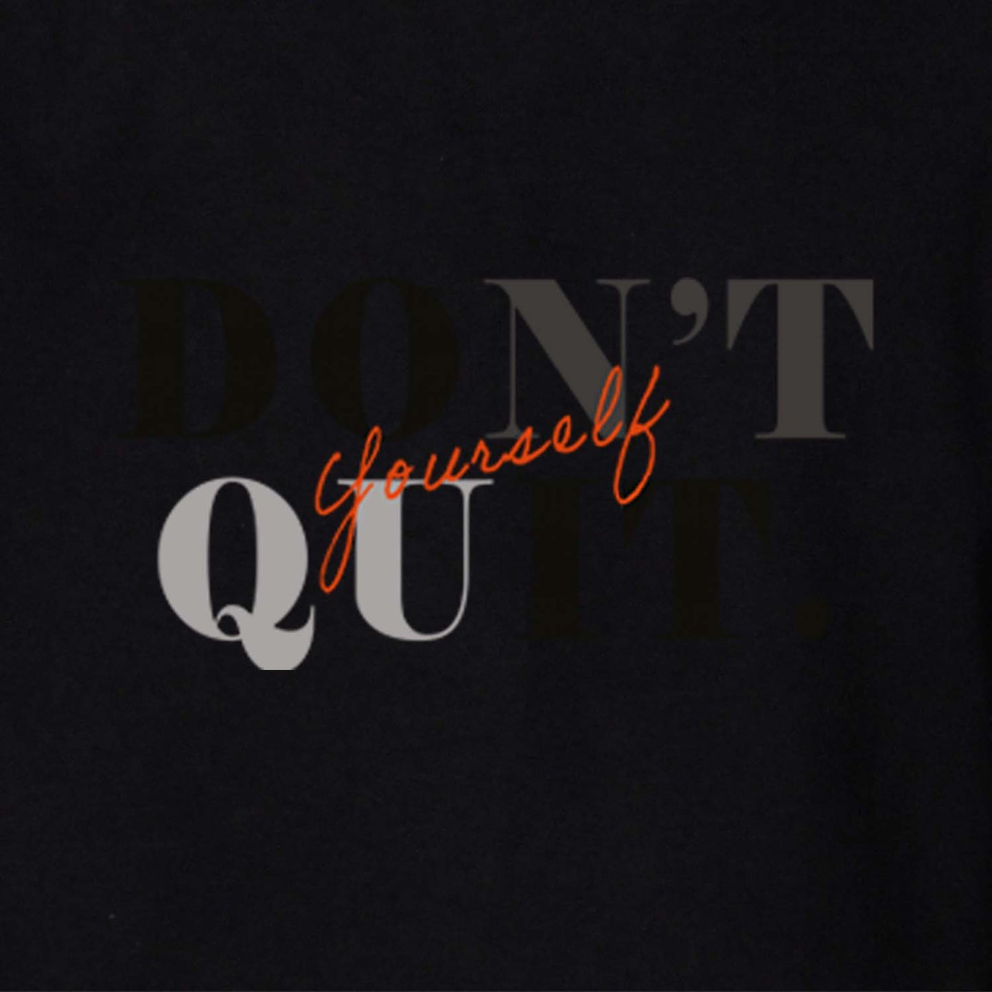 Nusyl Black Don't Quit Text Printed Full Sleeve Cotton T-Shirts for Boys
