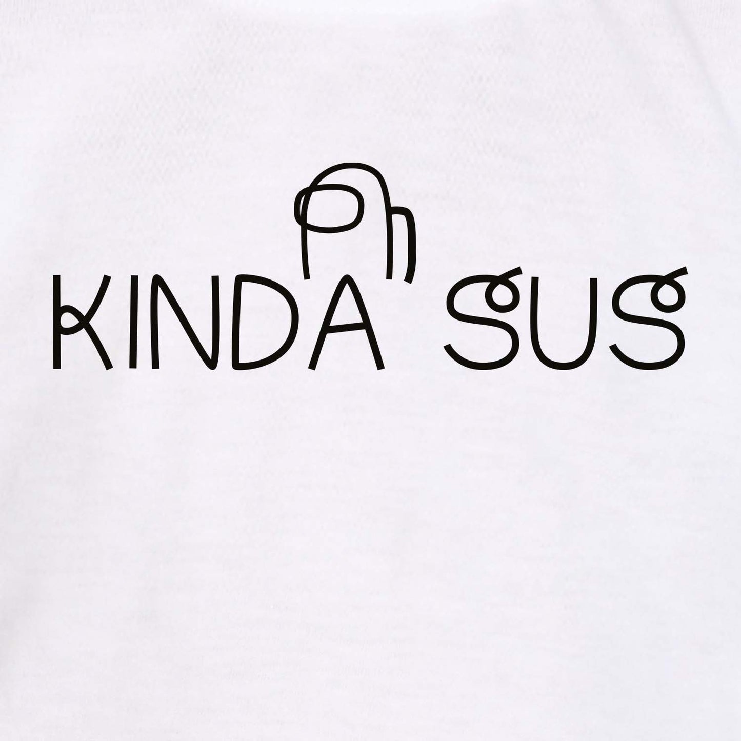 Nusyl White Kinda sus Text Printed Full Sleeve Cotton T-Shirts for Boys