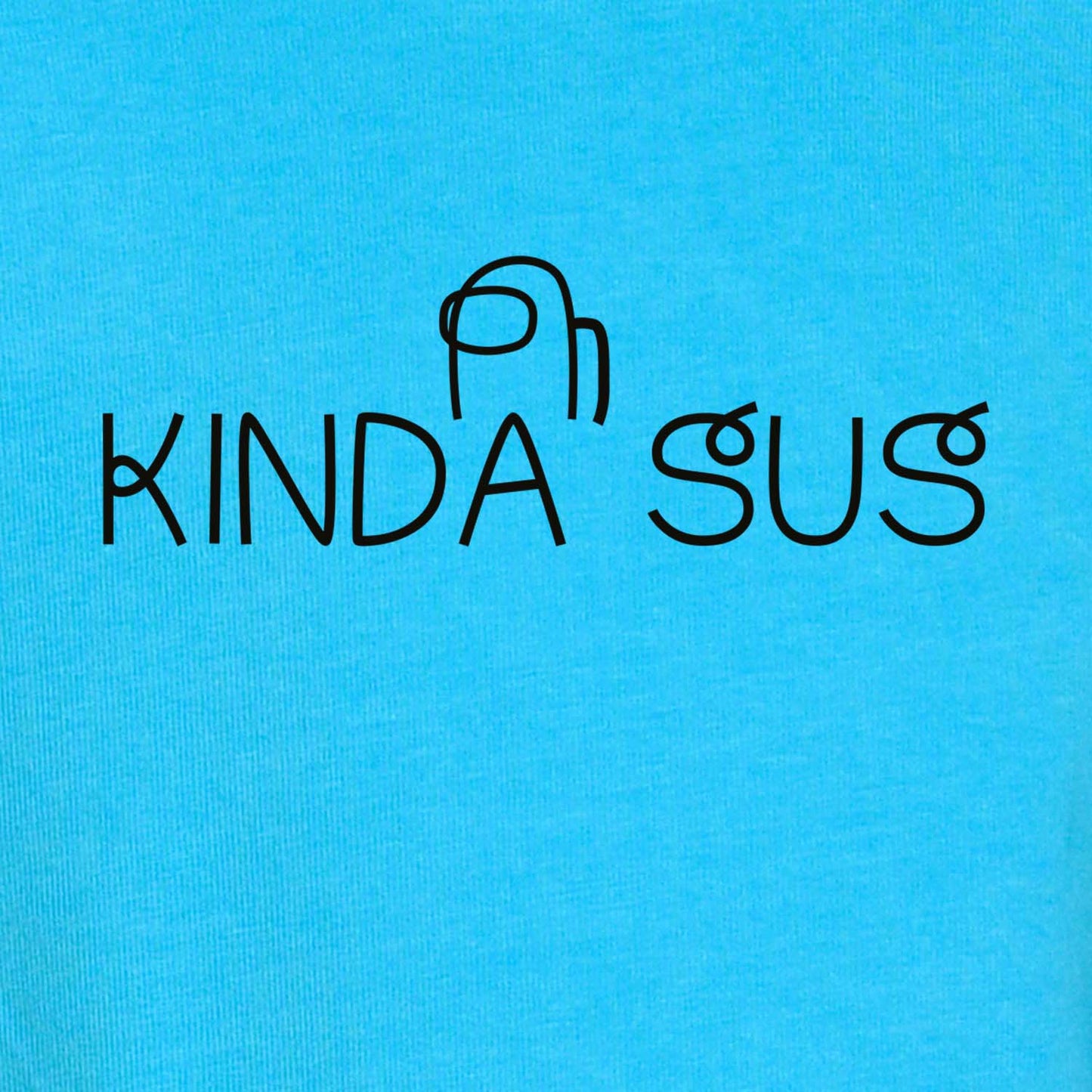 Nusyl Sky Blue Kinda sus Text Printed Full Sleeve Cotton T-Shirts for Boys