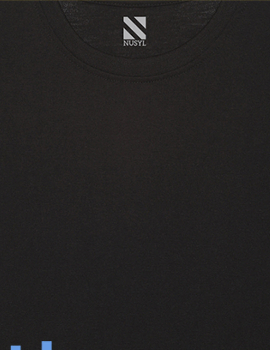 Nusyl Black Biowashed Cotton Full Sleeve T-shirt