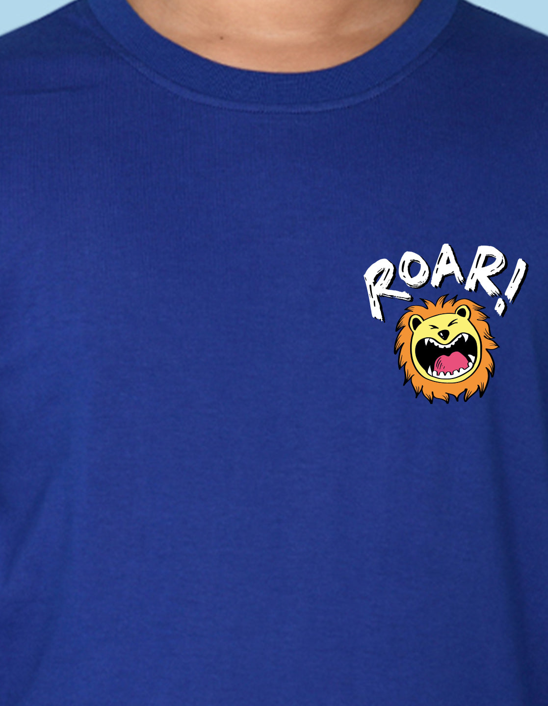 NUSYL Boy's Royal Blue Roar text Printed Full sleeves T-Shirt