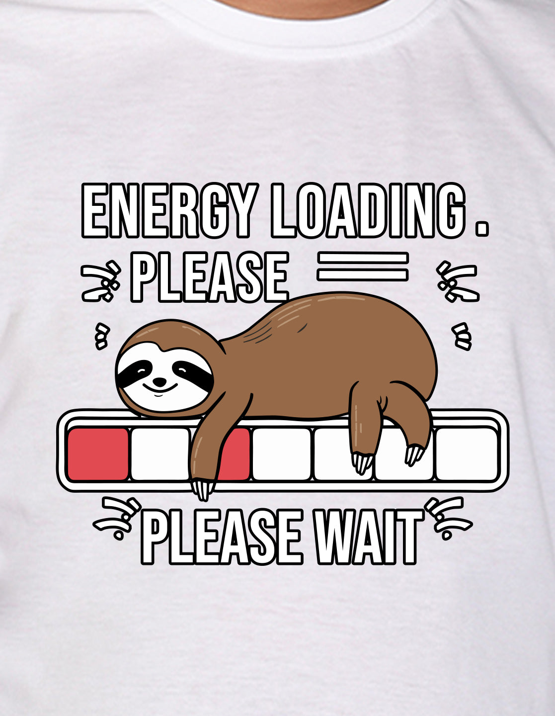 NUSYL Boy's White Energy Loading Text Printed Full sleeves T-Shirt