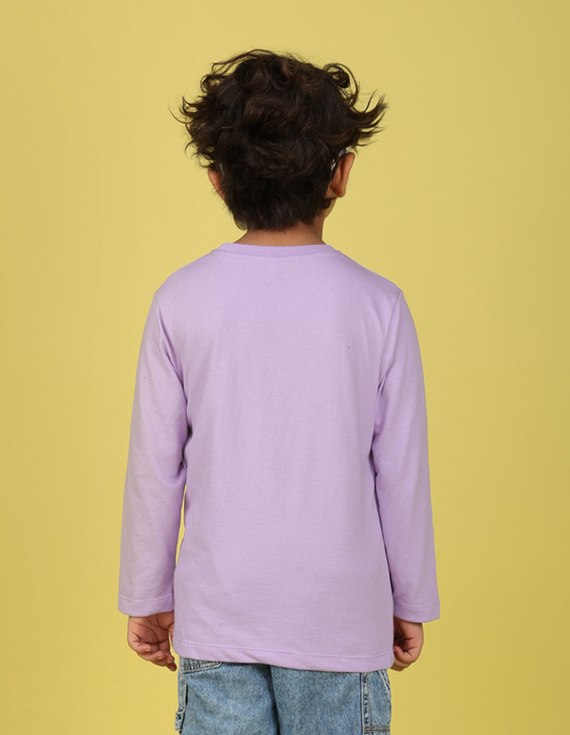 NUSYL Boy's Lilac Energy Loading Text Printed Full sleeves T-Shirt