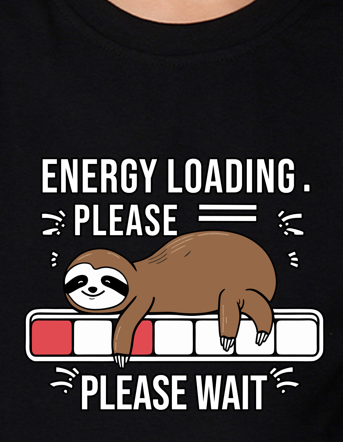 NUSYL Boy's Black Energy Loading Text Printed Full sleeves T-Shirt