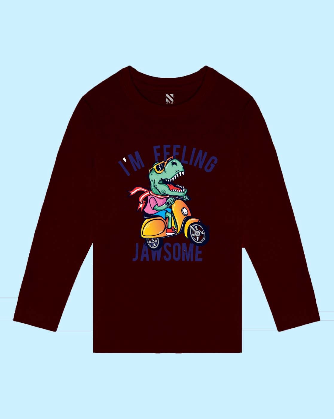 Nusyl Wine Dinosaurs & Text Printed Boy's T-Shirt