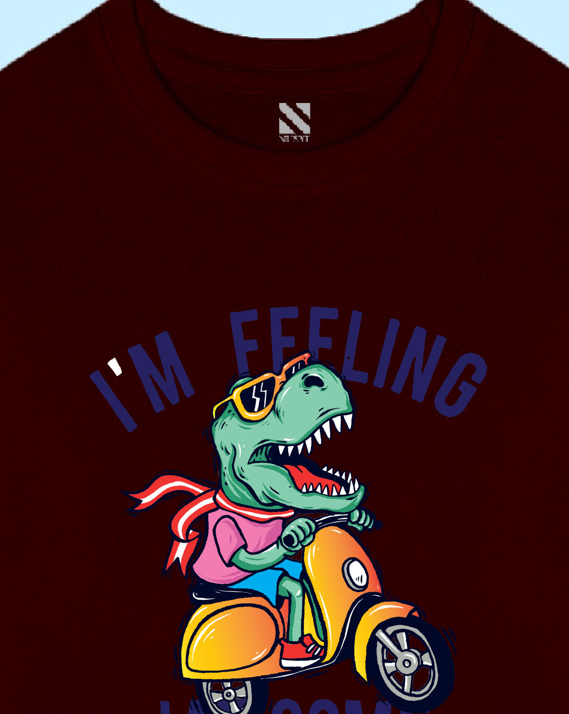 Nusyl Wine Dinosaurs & Text Printed Boy's T-Shirt