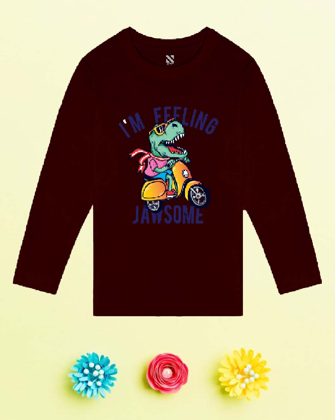 Nusyl Wine Dinosaurs & Text Printed Boy's T-Shirt