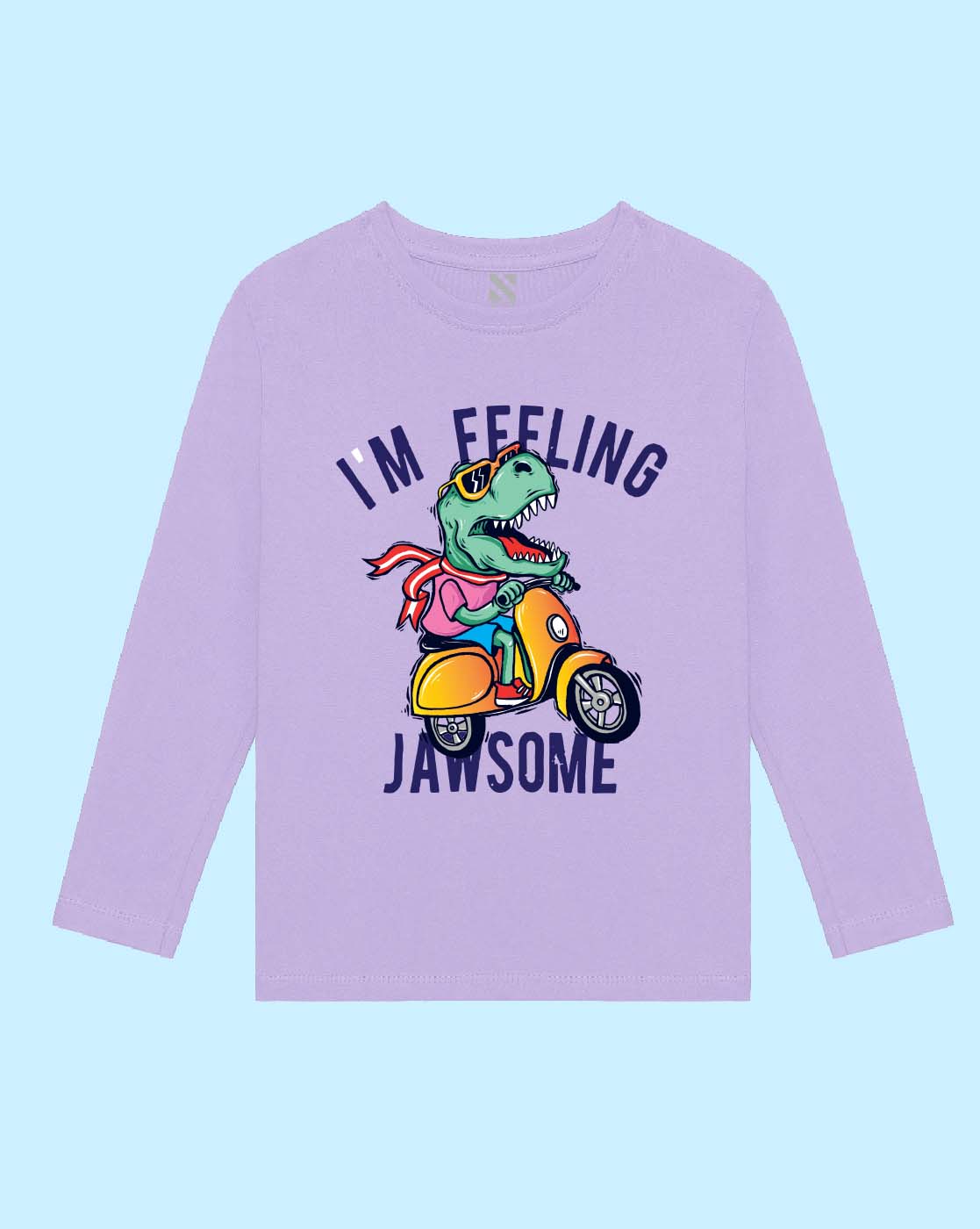 Nusyl Lilac Dinosaurs & Text Printed Boy's T-Shirt
