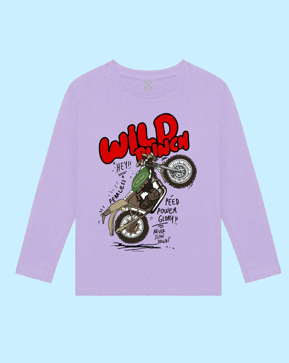 Nusyl Lilac Bike and text Printed Boy's T-Shirt