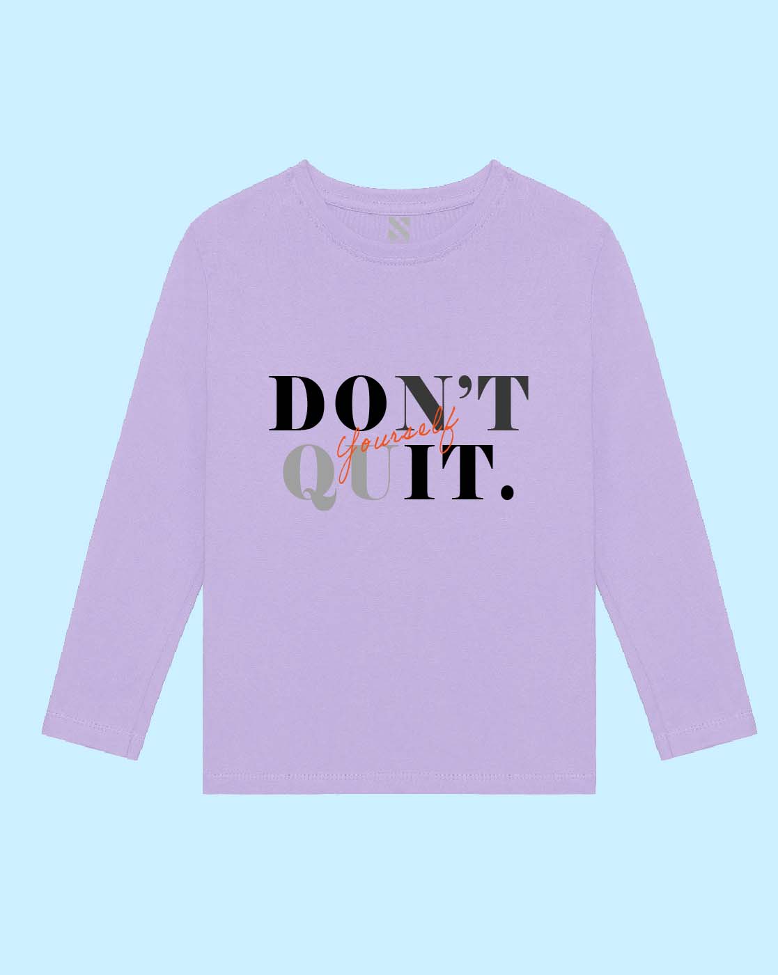 Nusyl Lilac Don't Quit Text Printed Boy's T-Shirt