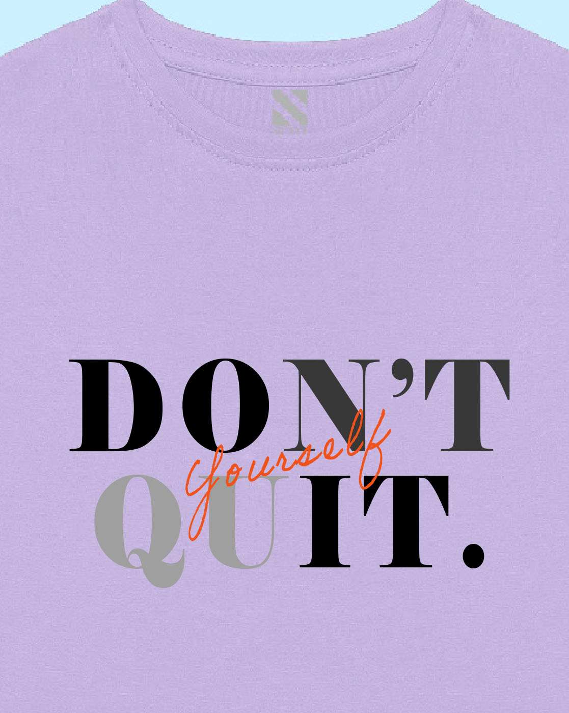 Nusyl Lilac Don't Quit Text Printed Boy's T-Shirt