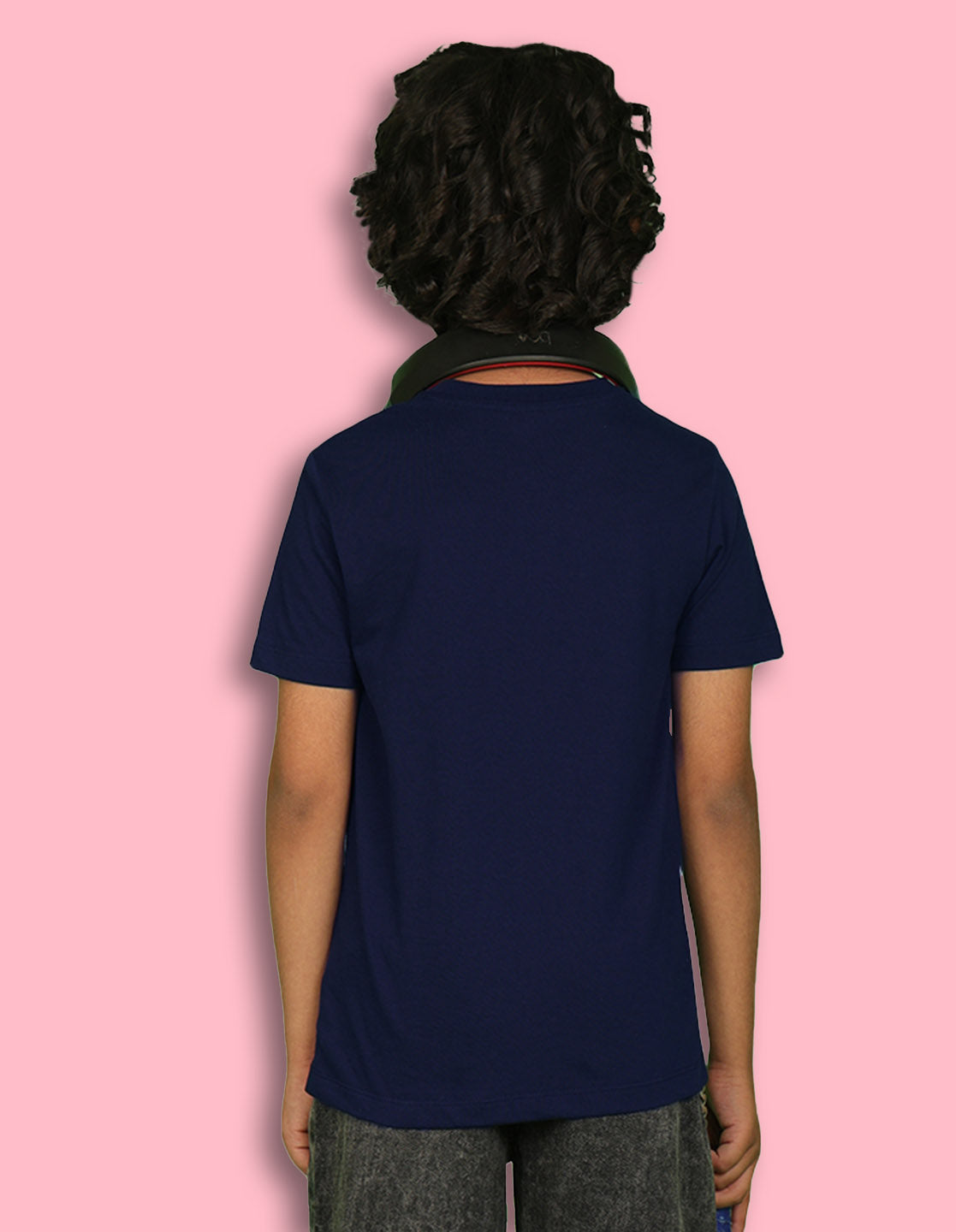 NUSYL Boys Navy Blue & Sky Blue & White Space text & teddy Bear Printed Half Sleeves T-shirt - Pack of 3