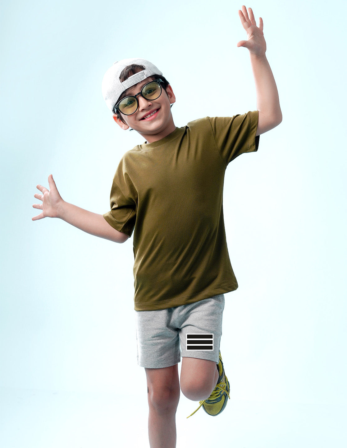 Nusyl Lines Printed Grey Boys Shorts