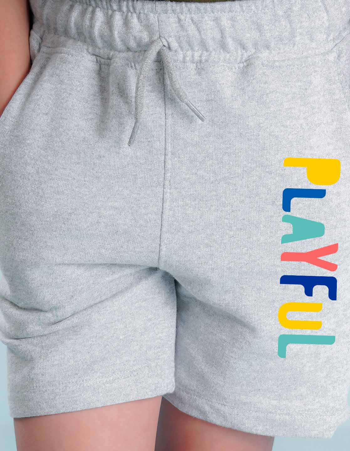Nusyl Playful Printed Grey Boys Shorts