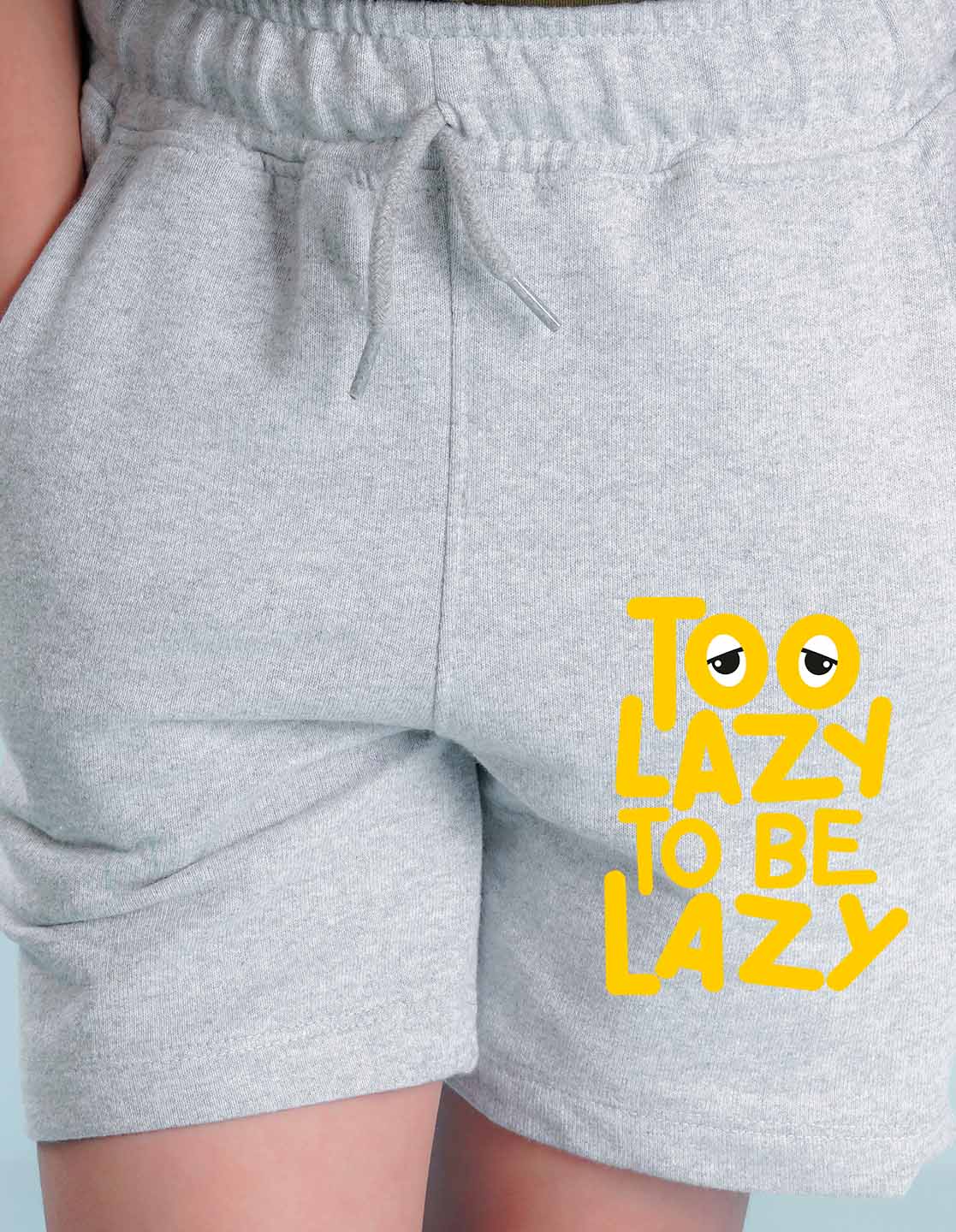 Nusyl Too Lazy Printed Grey Boys Shorts