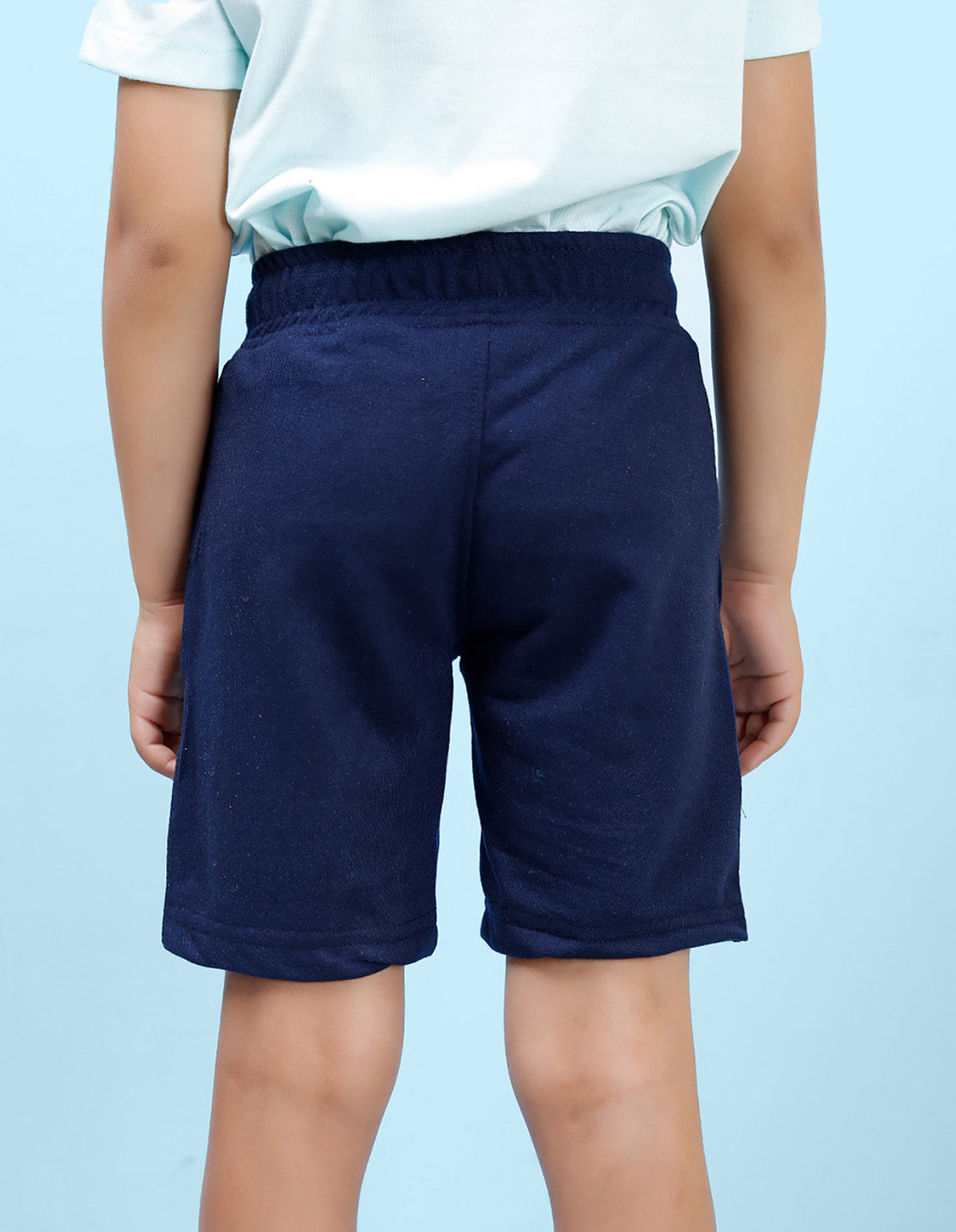 Nusyl Boys Navy Blue Let's eat Text Printed Shorts