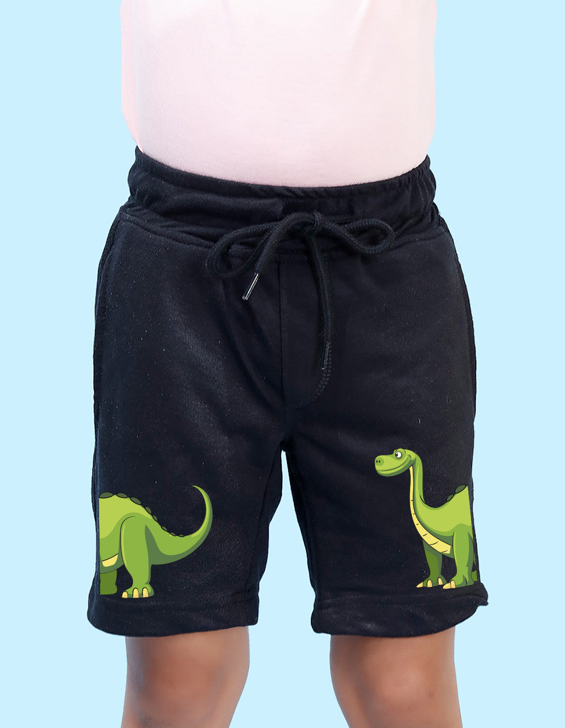 Nusyl Boys Black Dinosaur Printed Shorts