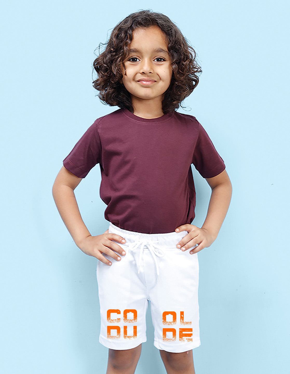 Nusyl Boys White Cool Dude Text Printed Shorts