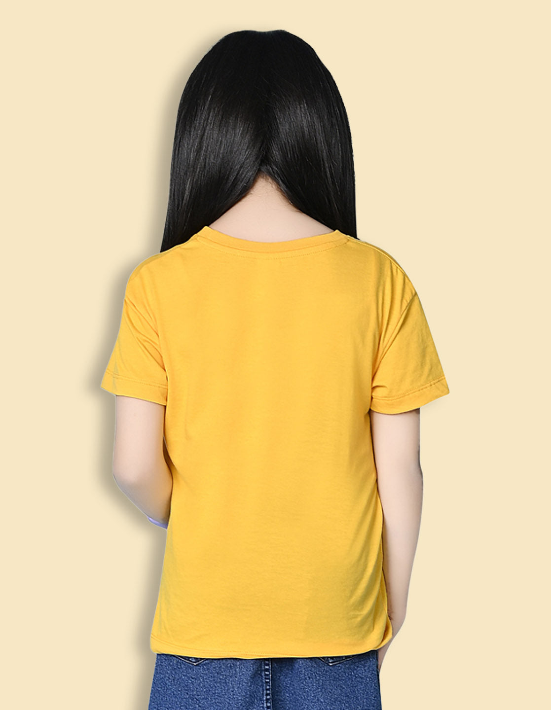 NUSYL Girls Butterfly & Text Printed Cotton Blend Round Neck Oversized T-Shirt - Pack of 3