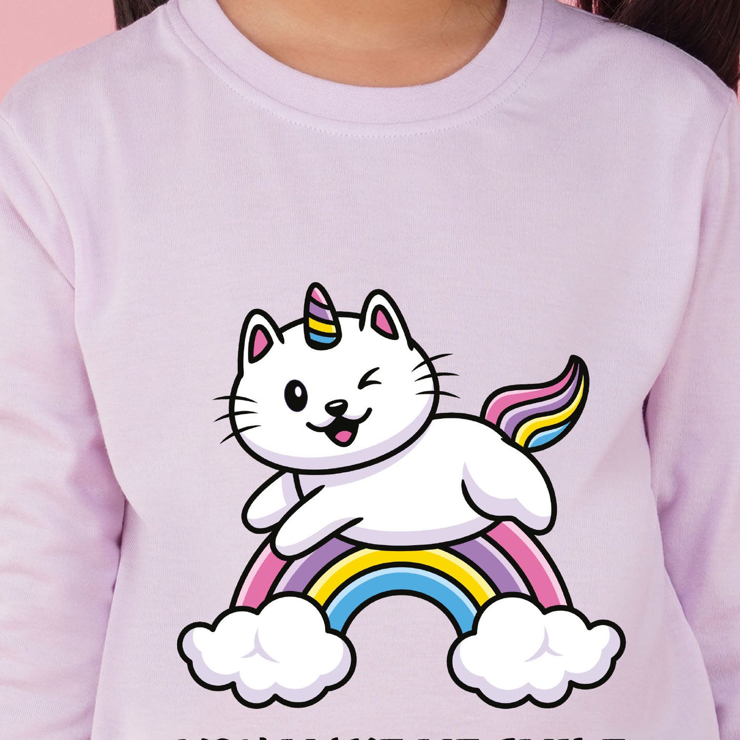 Nusyl Girls Purple Rainbow Printed Full sleeve T-Shirt