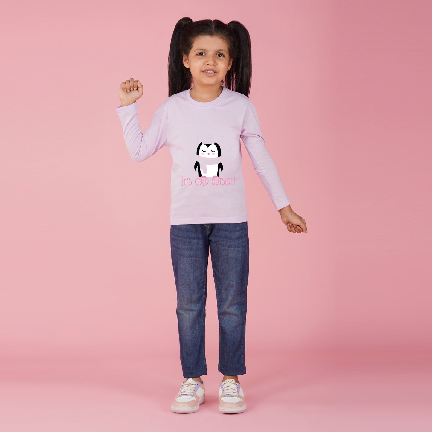Nusyl Girls Purple Animals Printed T-Shirt